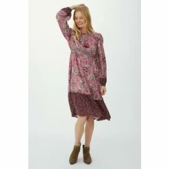 Mantaray Sketchy Leaf Mix & Match Tiered Midi Dress For Female -Cheap Mantaray Store unnamed file 5734