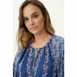 Mantaray Embroidered Trim Paisley Floral Print Top For Female -Cheap Mantaray Store unnamed file 5743