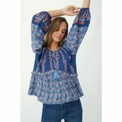 Mantaray Embroidered Trim Paisley Floral Print Top For Female -Cheap Mantaray Store unnamed file 5746