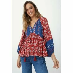 Mantaray Embroidered Trim Paisley Floral Print Top For Female -Cheap Mantaray Store unnamed file 5747