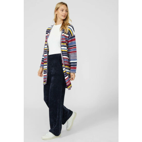 Mantaray Textured Stripe Edge To Edge Long Cardigan For Female 2 Mantaray Textured Stripe Edge To Edge Long Cardigan For Female - Image 2