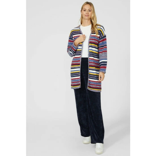 Mantaray Textured Stripe Edge To Edge Long Cardigan For Female 5 Mantaray Textured Stripe Edge To Edge Long Cardigan For Female - Image 5