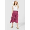 Mantaray Magenta Floral Print Dobby Midi Skirt For Female