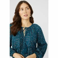 Mantaray Animal Print Tiered Boho Blouse For Female -Cheap Mantaray Store unnamed file 5781