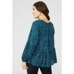 Mantaray Animal Print Tiered Boho Blouse For Female -Cheap Mantaray Store unnamed file 5782