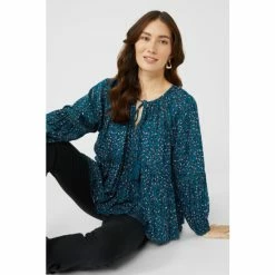 Mantaray Animal Print Tiered Boho Blouse For Female -Cheap Mantaray Store unnamed file 5783