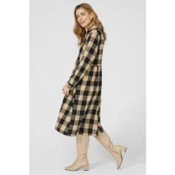 Mantaray Brushed Check Button Through Midi Dress For Female -Cheap Mantaray Store unnamed file 5795