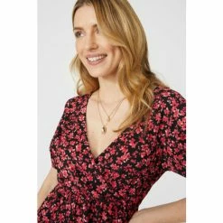 Mantaray Printed Floral Puff Sleeve Wrap Top For Female -Cheap Mantaray Store unnamed file 5811