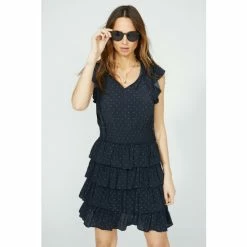 Mantaray Sleeveless Spot Print Ruffle Dress For Female -Cheap Mantaray Store unnamed file 5825