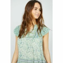 Mantaray Floral Leaf Mix & Match Notch Neck Crepe Top For Female -Cheap Mantaray Store unnamed file 5829