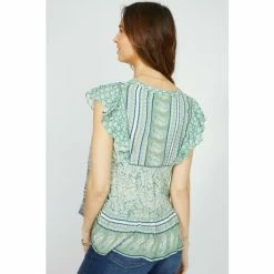 Mantaray Floral Leaf Mix & Match Notch Neck Crepe Top For Female -Cheap Mantaray Store unnamed file 5830