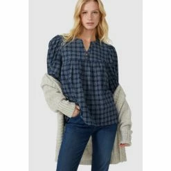 Mantaray Check Notch Neck Top For Female -Cheap Mantaray Store unnamed file 5845