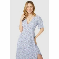 Mantaray V Neck Ditsy Floral Midi Dress For Female