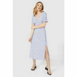 Mantaray V Neck Ditsy Floral Midi Dress For Female -Cheap Mantaray Store unnamed file 5856