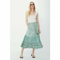 Mantaray Floral Leaf Mix & Match Crepe Midi Skirt For Female