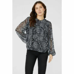 Mantaray Paisley Print Button Front Chiffon Top For Female