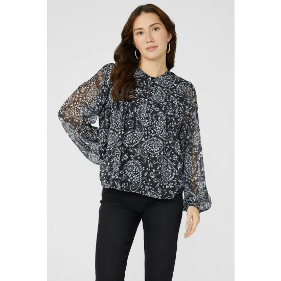 Mantaray Paisley Print Button Front Chiffon Top For Female 1 Mantaray Paisley Print Button Front Chiffon Top For Female