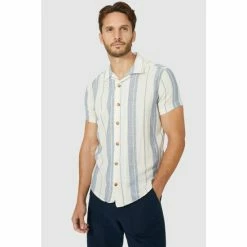 Mantaray Double Stripe Revere Collar Shirt For Male