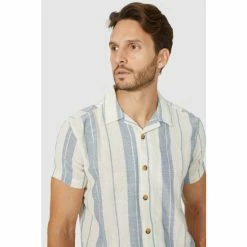 Mantaray Double Stripe Revere Collar Shirt For Male -Cheap Mantaray Store unnamed file 5909