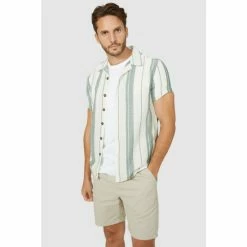 Mantaray Double Stripe Revere Collar Shirt For Male -Cheap Mantaray Store unnamed file 5913