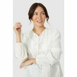 Mantaray Broderie Tie Neck Top For Female -Cheap Mantaray Store unnamed file 5924