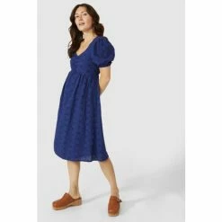 Mantaray Puff Sleeve Broderie Fit & Flare Dress For Female -Cheap Mantaray Store unnamed file 5961