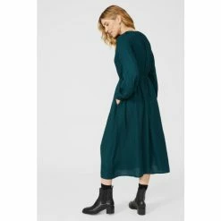 Mantaray Tie Waist Gingham Check Midi Dress For Female -Cheap Mantaray Store unnamed file 5974