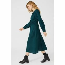 Mantaray Tie Waist Gingham Check Midi Dress For Female -Cheap Mantaray Store unnamed file 5975