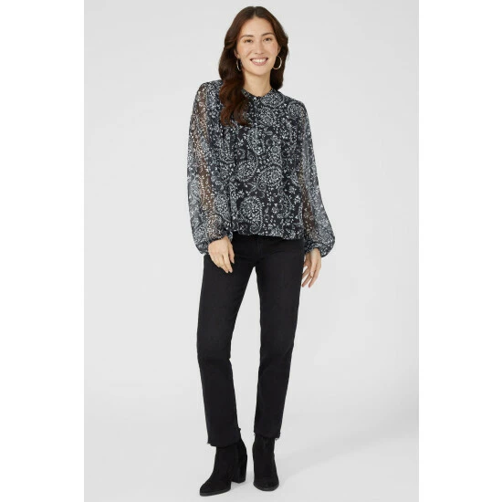 Mantaray Paisley Print Button Front Chiffon Top For Female 2 Mantaray Paisley Print Button Front Chiffon Top For Female - Image 2