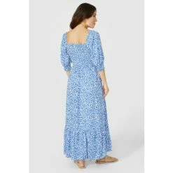 Mantaray Puff Sleeve Tiered Printed Midi Dress For Female -Cheap Mantaray Store unnamed file 6005