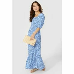 Mantaray Puff Sleeve Tiered Printed Midi Dress For Female -Cheap Mantaray Store unnamed file 6006