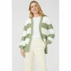 Mantaray Block Stripe Edge To Edge Cotton Cardigan For Female