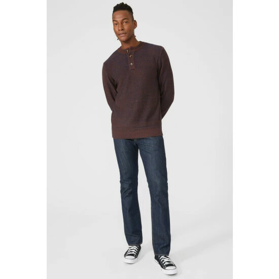 Mantaray Plaited Twist Henley Neck Jumper For Male 2 Mantaray Plaited Twist Henley Neck Jumper For Male - Image 2