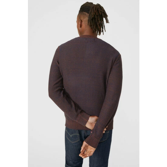 Mantaray Plaited Twist Henley Neck Jumper For Male 4 Mantaray Plaited Twist Henley Neck Jumper For Male - Image 4