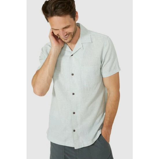 Mantaray Linen Mix Revere Ss Shirt For Male 1 Mantaray Linen Mix Revere Ss Shirt For Male
