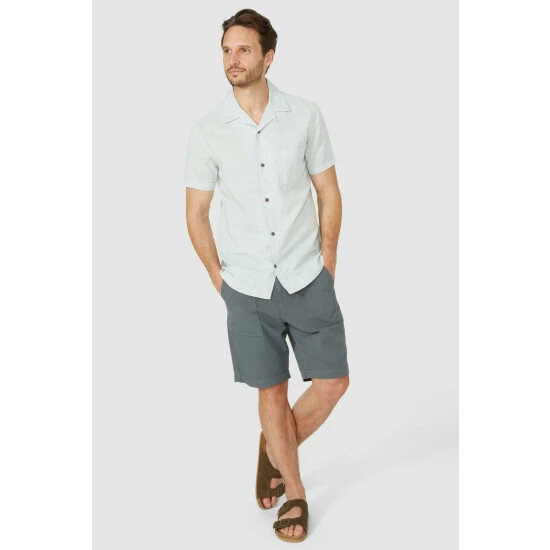 Mantaray Linen Mix Revere Ss Shirt For Male 2 Mantaray Linen Mix Revere Ss Shirt For Male - Image 2