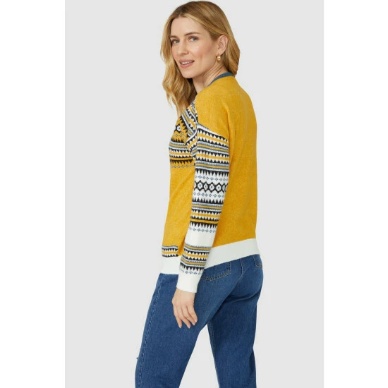 Mantaray Fair Isle Sleeve & Yoke Crew Neck Jumper For Female 4 Mantaray Fair Isle Sleeve & Yoke Crew Neck Jumper For Female - Image 4