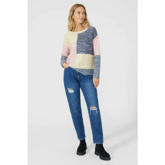 Mantaray Crew Neck Patchwork Marl Jumper For Female 2 Mantaray Crew Neck Patchwork Marl Jumper For Female - Image 2