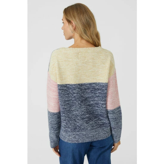 Mantaray Crew Neck Patchwork Marl Jumper For Female 4 Mantaray Crew Neck Patchwork Marl Jumper For Female - Image 4