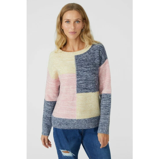 Mantaray Crew Neck Patchwork Marl Jumper For Female 6 Mantaray Crew Neck Patchwork Marl Jumper For Female - Image 6