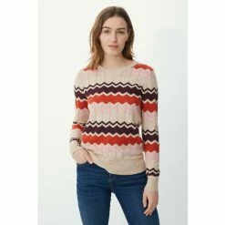 Mantaray Zig Zag Stripe Fair Isle Jumper For Female