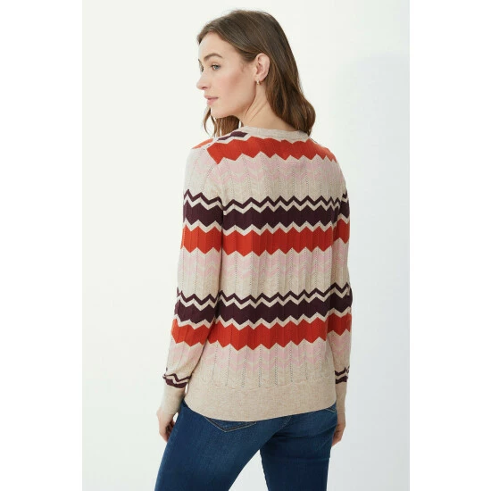 Mantaray Zig Zag Stripe Fair Isle Jumper For Female 3 Mantaray Zig Zag Stripe Fair Isle Jumper For Female - Image 3