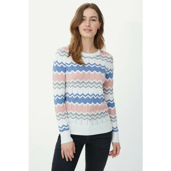 Mantaray Zig Zag Stripe Fair Isle Jumper For Female 6 Mantaray Zig Zag Stripe Fair Isle Jumper For Female - Image 6
