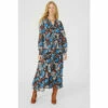 Mantaray Floral Print Tie Neck Midi Dress For Female