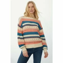 Mantaray Pointelle Stripe Jumper For Female