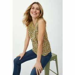 Mantaray Sleeveless Fan Flower Print Ruffle Neck Top For Female 10 Mantaray Sleeveless Fan Flower Print Ruffle Neck Top For Female -Cheap Mantaray Store unnamed file 6198