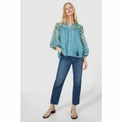 Mantaray Longsleeve Frill Yoke Floral Paisley Top For Female