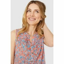 Mantaray Sleeveless Jungle Paisley Ruffle Neck Top For Female -Cheap Mantaray Store unnamed file 6215