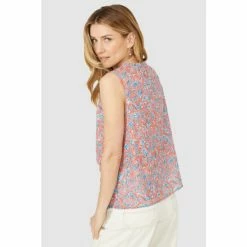 Mantaray Sleeveless Jungle Paisley Ruffle Neck Top For Female -Cheap Mantaray Store unnamed file 6216