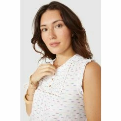 Mantaray Sleeveless Frill Detail Dash Print Top For Female -Cheap Mantaray Store unnamed file 6221